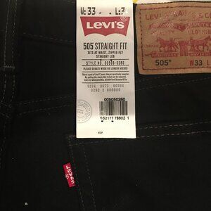 Levi's 505 Straight Fit Black Jeans